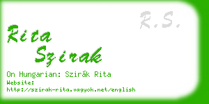 rita szirak business card